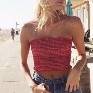 red and white striped brandy tube top